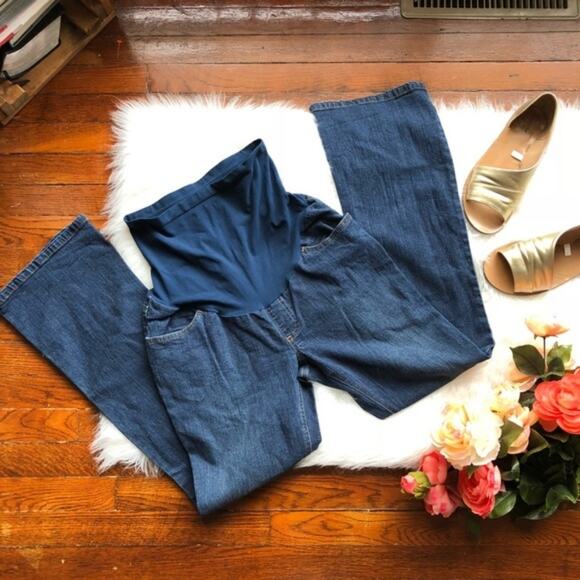 Motherhood Maternity Flare Boot Cut Blue Jeans - Picture 1 of 5
